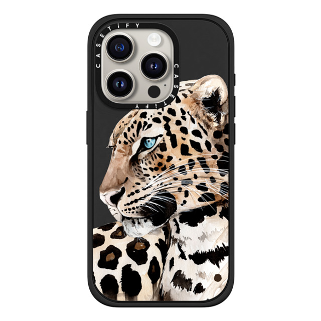 Victoria Ryabinina x CASETiFY iPhone 15 Pro ケース マットブラック インパクトケース MagSafe対応 Leopard