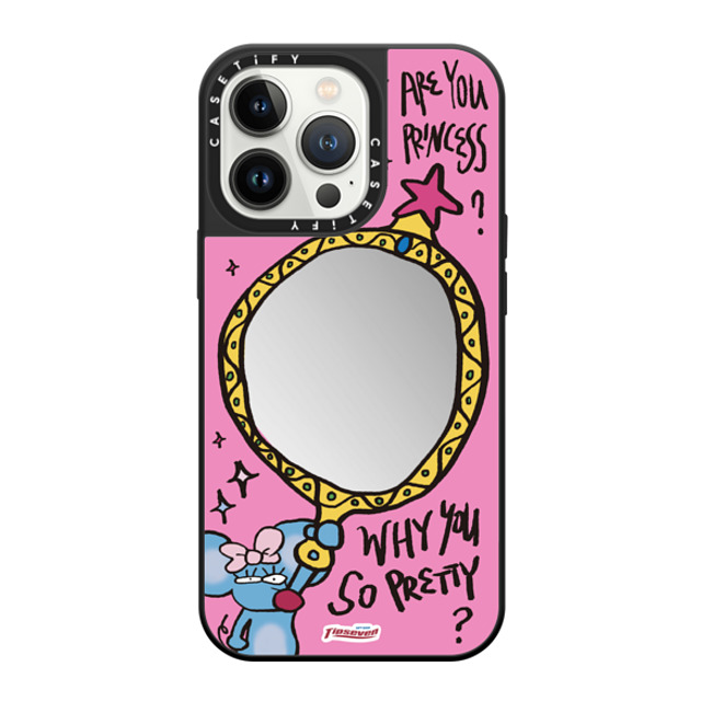 CASETiFY iPhone 13 Pro ケース Silver on Black ミラーケース MagSafe対応 Mousey Magic Mirror zayla zhou