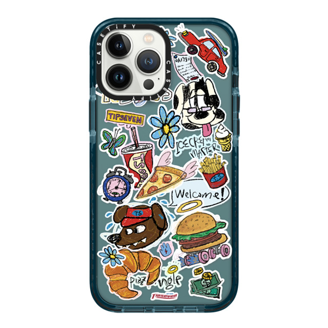 CASETiFY iPhone 13 Pro Max ケース Pacific Blue インパクトケース Fast Food Open zayla zhou