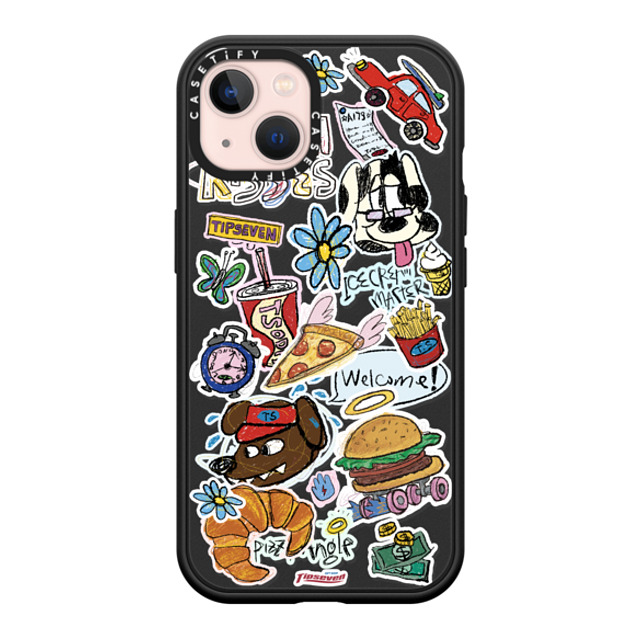 CASETiFY iPhone 13 ケース マットブラック インパクトケース MagSafe対応 Fast Food Open zayla zhou