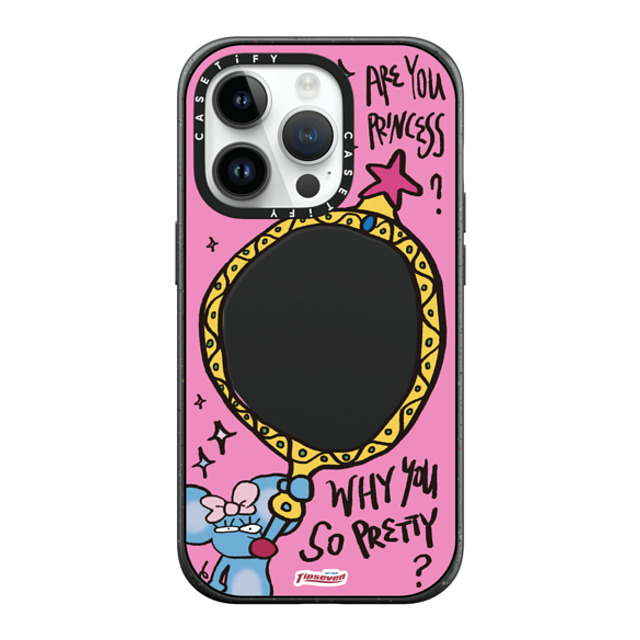 CASETiFY iPhone 14 Pro ケース マットブラック インパクトケース MagSafe対応 Mousey Magic Mirror zayla zhou