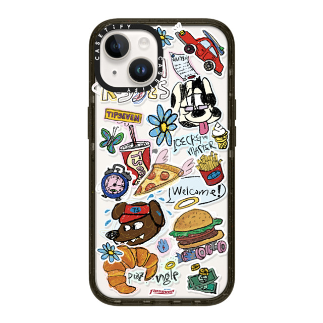 CASETiFY iPhone 14 ケース ブラック インパクトケース Fast Food Open zayla zhou