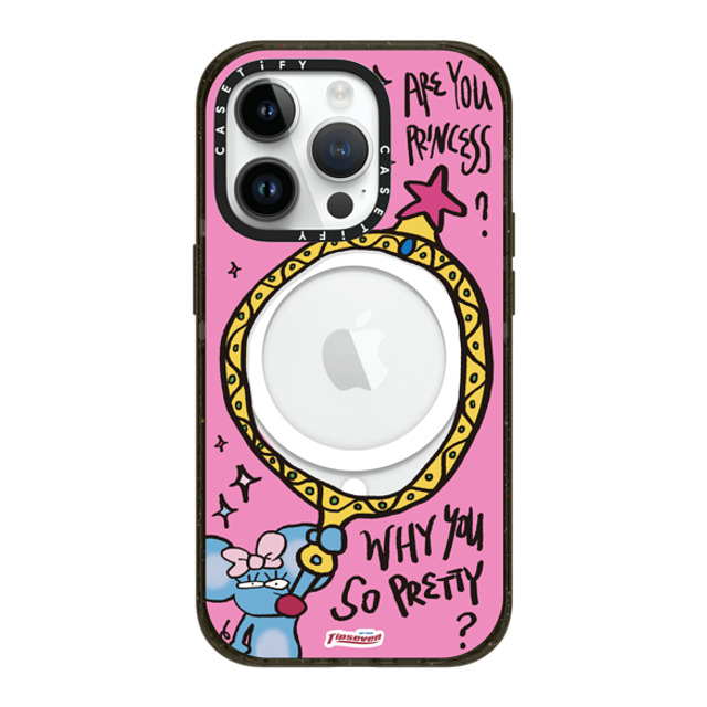 CASETiFY iPhone 14 Pro ケース ブラック インパクトケース MagSafe対応 Mousey Magic Mirror zayla zhou