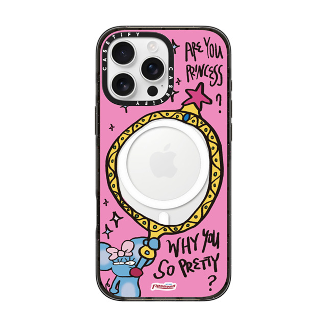 CASETiFY iPhone 16 Pro Max ケース ブラック インパクトケース MagSafe対応 Mousey Magic Mirror zayla zhou