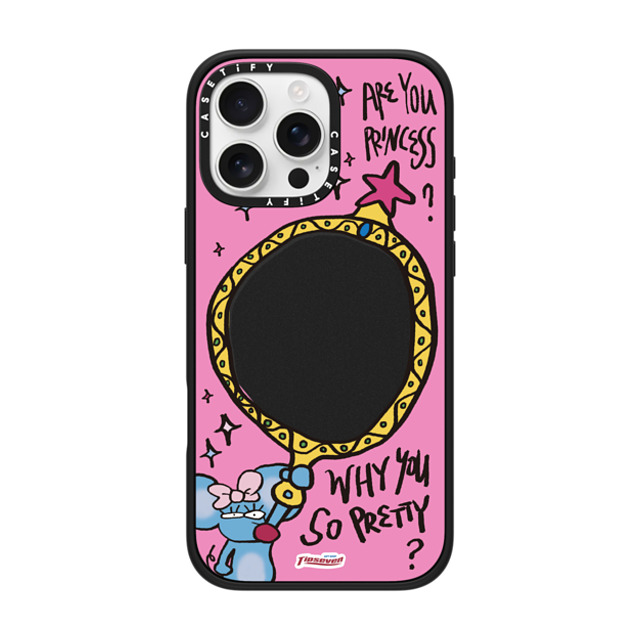 CASETiFY iPhone 16 Pro Max ケース マットブラック インパクトケース MagSafe対応 Mousey Magic Mirror zayla zhou