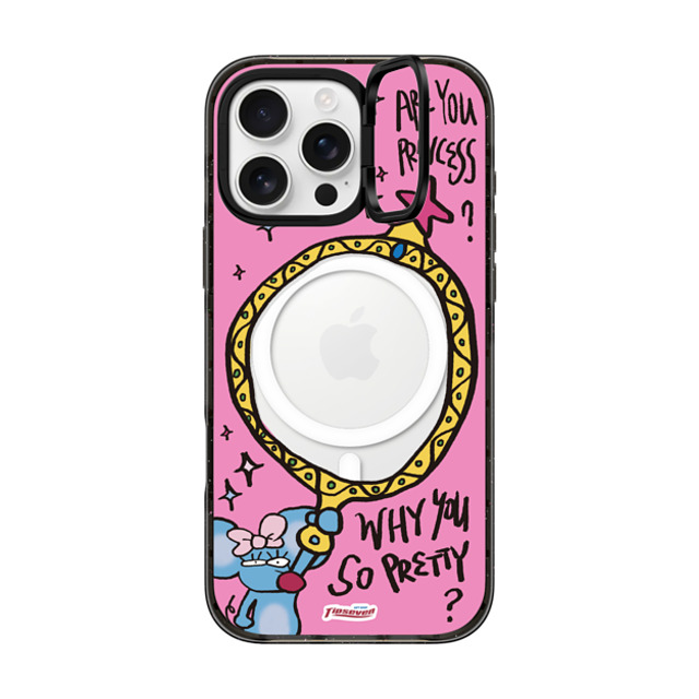 CASETiFY iPhone 16 Pro Max ケース ブラック インパクトリングスタンドケース MagSafe対応 Mousey Magic Mirror zayla zhou