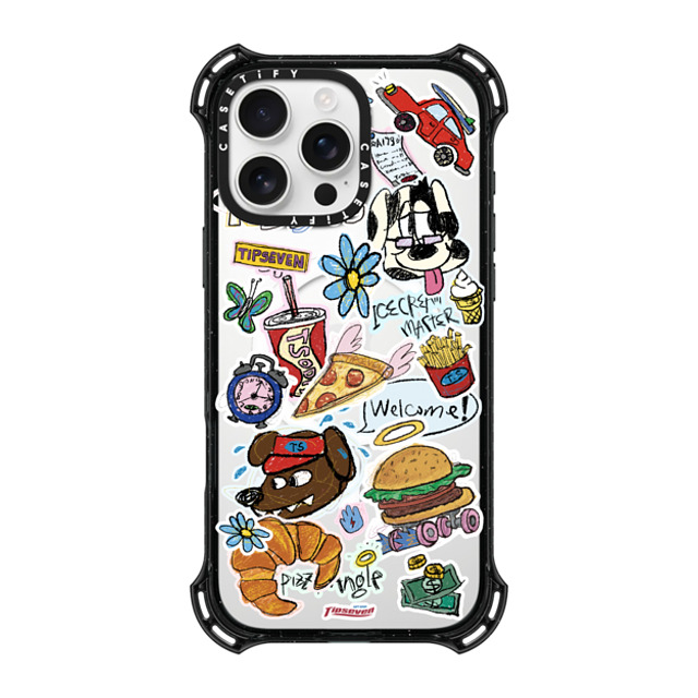 CASETiFY iPhone 16 Pro Max ケース ブラック バウンスケース Fast Food Open zayla zhou