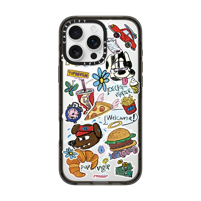 CASETiFY iPhone 16 Pro Max ケース ブラック インパクトケース MagSafe対応 Fast Food Open zayla zhou