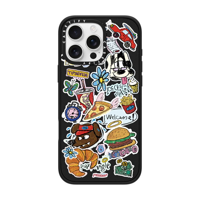 CASETiFY iPhone 16 Pro Max ケース マットブラック インパクトケース MagSafe対応 Fast Food Open zayla zhou