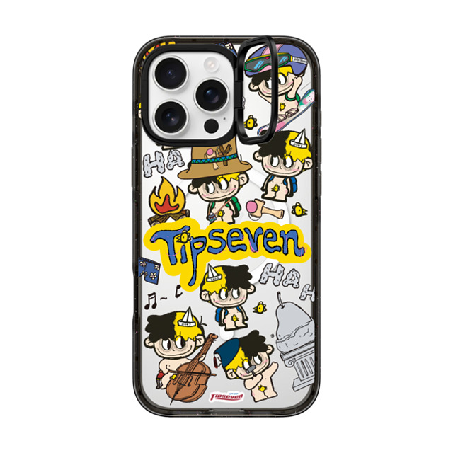 CASETiFY iPhone 16 Pro Max ケース ブラック インパクトリングスタンドケース MagSafe対応 Chick's Journey zayla zhou