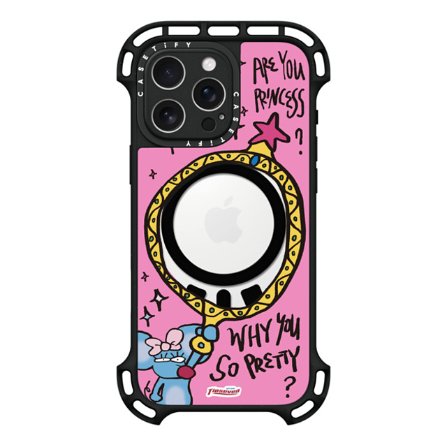 CASETiFY iPhone 16 Pro Max ケース ブラック ウルトラ バウンスケース MagSafe対応 Mousey Magic Mirror zayla zhou