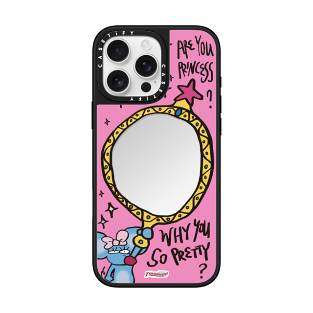 CASETiFY iPhone 16 Pro Max ケース Silver on Black ミラーケース MagSafe対応 Mousey Magic Mirror zayla zhou