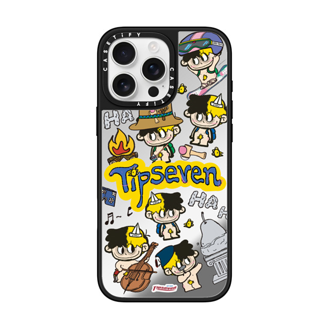CASETiFY iPhone 16 Pro Max ケース Silver on Black ミラーケース MagSafe対応 Chick's Journey zayla zhou