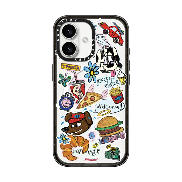 CASETiFY iPhone 16 ケース ブラック インパクトケース MagSafe対応 Fast Food Open zayla zhou