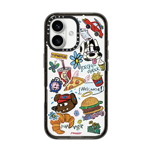 CASETiFY iPhone 16 ケース ブラック インパクトケース Fast Food Open zayla zhou