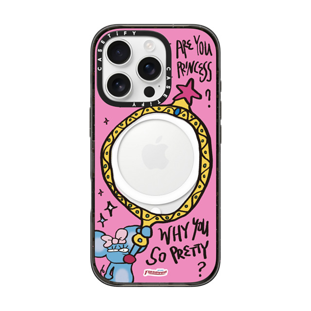 CASETiFY iPhone 16 Pro ケース ブラック インパクトケース MagSafe対応 Mousey Magic Mirror zayla zhou