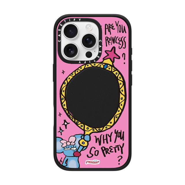 CASETiFY iPhone 16 Pro ケース マットブラック インパクトケース MagSafe対応 Mousey Magic Mirror zayla zhou