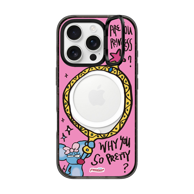 CASETiFY iPhone 16 Pro ケース ブラック インパクトリングスタンドケース MagSafe対応 Mousey Magic Mirror zayla zhou