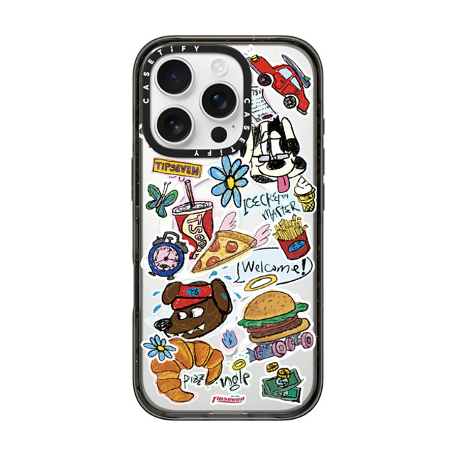 CASETiFY iPhone 16 Pro ケース ブラック インパクトケース MagSafe対応 Fast Food Open zayla zhou