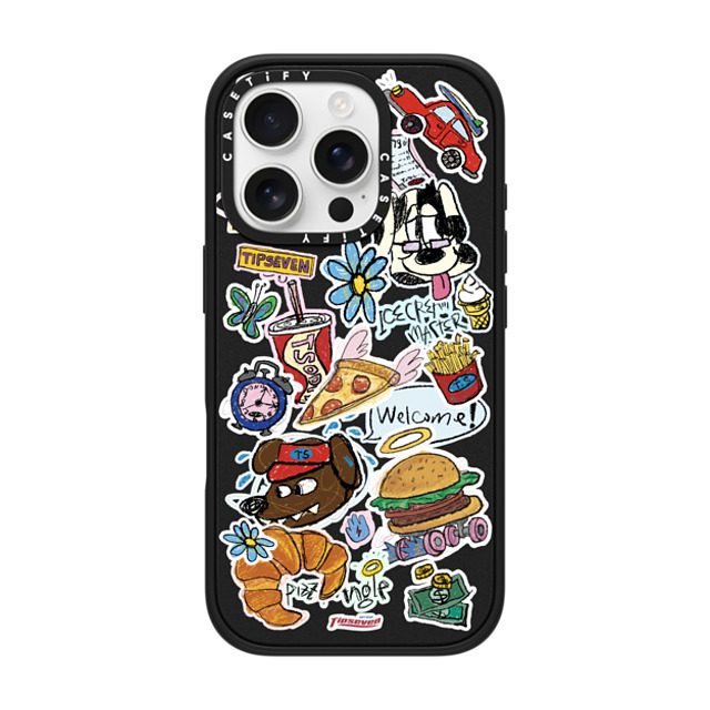 CASETiFY iPhone 16 Pro ケース マットブラック インパクトケース MagSafe対応 Fast Food Open zayla zhou