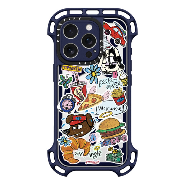 CASETiFY iPhone 16 Pro ケース インディゴ ウルトラ バウンスケース MagSafe対応 Fast Food Open zayla zhou