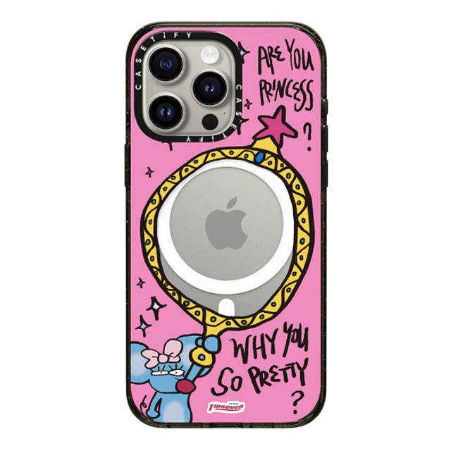 CASETiFY iPhone 15 Pro Max ケース ブラック インパクトケース MagSafe対応 Mousey Magic Mirror zayla zhou