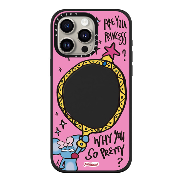 CASETiFY iPhone 15 Pro Max ケース マットブラック インパクトケース MagSafe対応 Mousey Magic Mirror zayla zhou