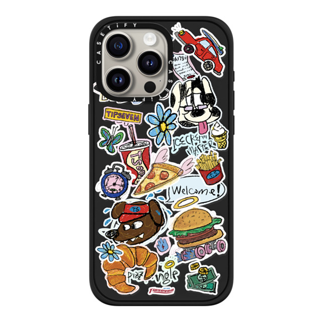 CASETiFY iPhone 15 Pro Max ケース マットブラック インパクトケース MagSafe対応 Fast Food Open zayla zhou