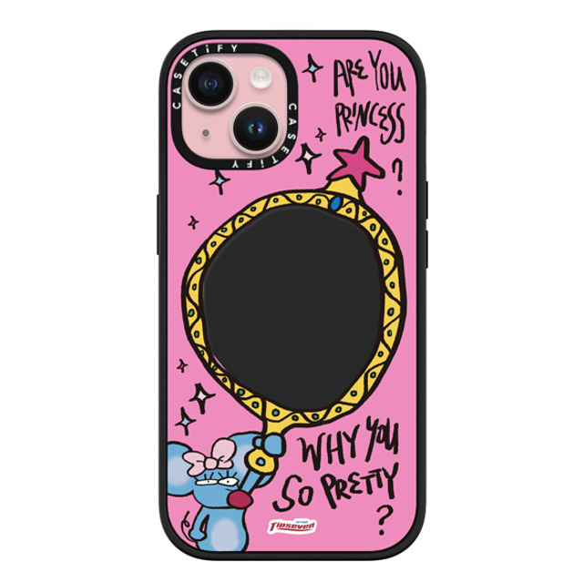 CASETiFY iPhone 15 ケース マットブラック インパクトケース MagSafe対応 Mousey Magic Mirror zayla zhou