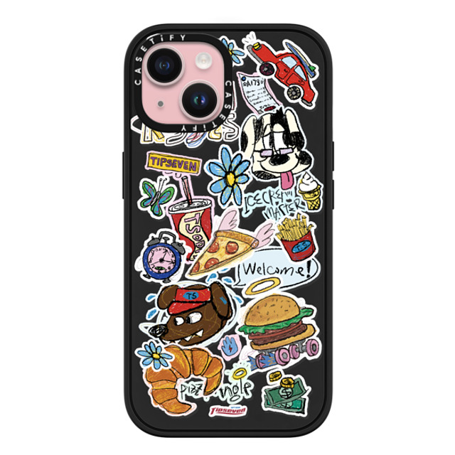 CASETiFY iPhone 15 ケース マットブラック インパクトケース MagSafe対応 Fast Food Open zayla zhou