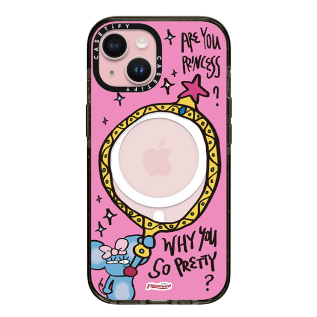 CASETiFY iPhone 15 ケース ブラック インパクトケース MagSafe対応 Mousey Magic Mirror zayla zhou