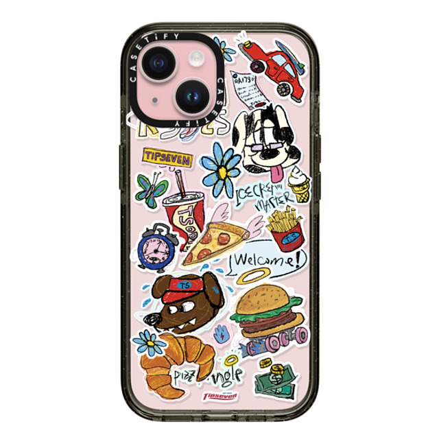 CASETiFY iPhone 15 ケース ブラック インパクトケース Fast Food Open zayla zhou