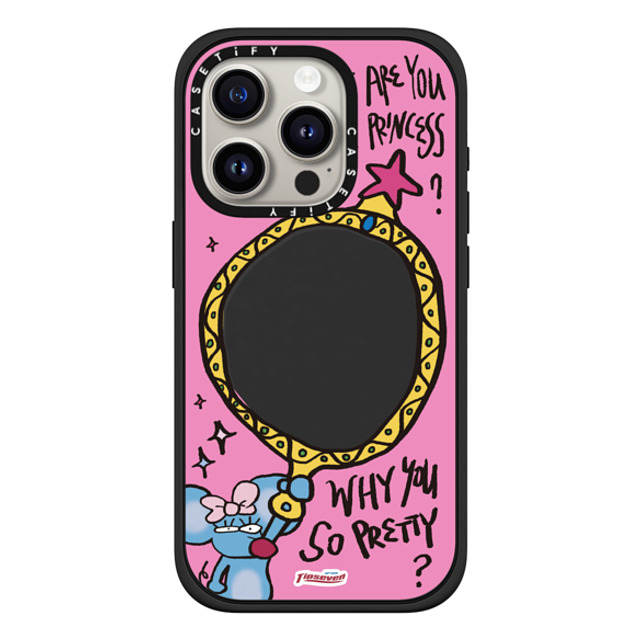 CASETiFY iPhone 15 Pro ケース マットブラック インパクトケース MagSafe対応 Mousey Magic Mirror zayla zhou