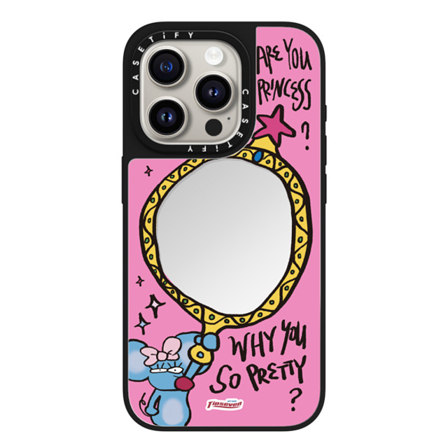 CASETiFY iPhone 15 Pro ケース Silver on Black ミラーケース MagSafe対応 Mousey Magic Mirror zayla zhou