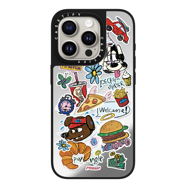 CASETiFY iPhone 15 Pro Case Silver on Black ミラーケース MagSafe対応 Fast Food Open zayla zhou CASETiFY iPhone 15 Pro Case Silver on Black ミラーケース MagSafe対応 Fast Food Open zayla zhou