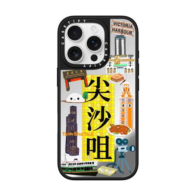 CASETiFY iPhone 16 Pro Case Silver on Black ミラーケース MagSafe対応 District - Tsim Sha Tsui Case (HK Exclusive) zayla zhou Mother's Day CASETiFY iPhone 16 Pro Case Silver on Black ミラーケース MagSafe対応 District - Tsim Sha Tsui Case (HK Exclusive) zayla zhou Mother's Day