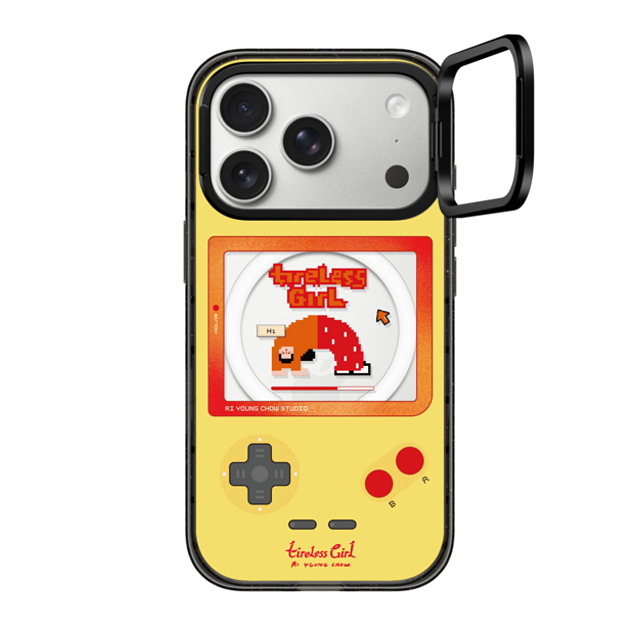 Tireless Girl x CASETiFY iPhone 17 Pro �P�[�X Cartoon,Gamer �u���b�N �C���p�N�g�����O�X�^���h�P�[�X MagSafe�Ή� Game Girl Phone Case