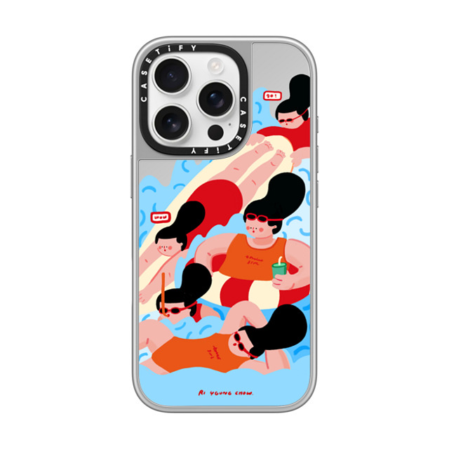 CASETiFY iPhone 16 Pro Case シルバー (シルバーバンパー) ミラーケース MagSafe対応 Leisure Time tireless girl CASETiFY iPhone 16 Pro Case シルバー (シルバーバンパー) ミラーケース MagSafe対応 Leisure Time tireless girl