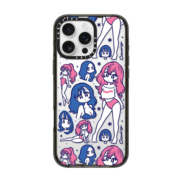 conix x CASETiFY iPhone 16 Pro Max ケース Portraiture ブラック インパクトケース Flakes Back to School conix x CASETiFY iPhone 16 Pro Max ケース Portraiture ブラック インパクトケース Flakes Back to School