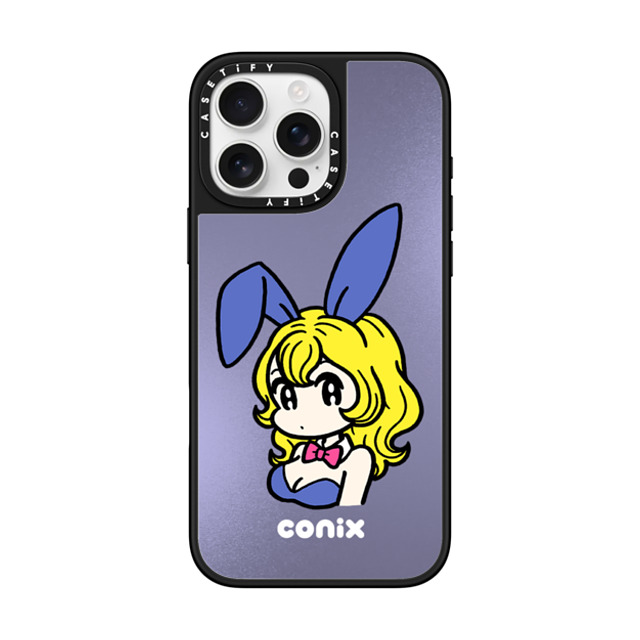 conix x CASETiFY iPhone 16 Pro Max Case Portraiture Silver on Black ミラーケース MagSafe対応 Bunny Mother's Day conix x CASETiFY iPhone 16 Pro Max Case Portraiture Silver on Black ミラーケース MagSafe対応 Bunny Mother's Day