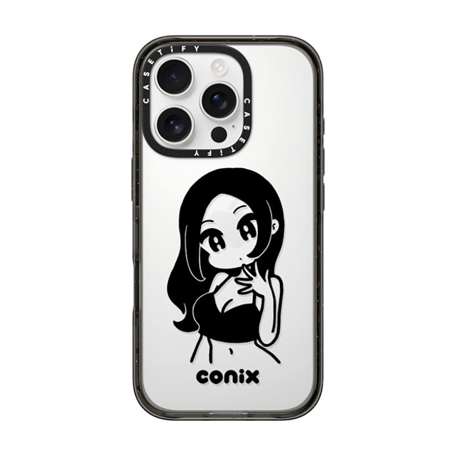 conix x CASETiFY iPhone 16 Pro ケース Portraiture ブラック インパクトケース Girl'23 Back to School conix x CASETiFY iPhone 16 Pro ケース Portraiture ブラック インパクトケース Girl'23 Back to School