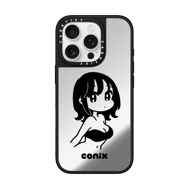 conix x CASETiFY iPhone 16 Pro Case Portraiture Silver on Black ミラーケース MagSafe対応 Girl '22 Mother's Day conix x CASETiFY iPhone 16 Pro Case Portraiture Silver on Black ミラーケース MagSafe対応 Girl '22 Mother's Day