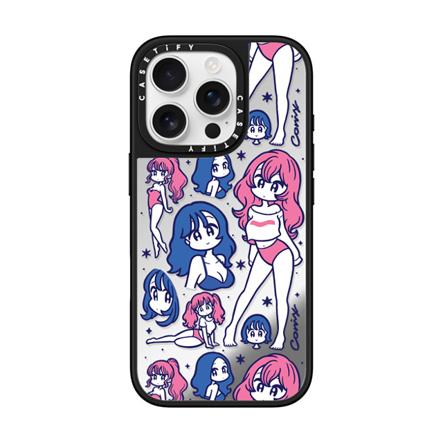 conix x CASETiFY iPhone 16 Pro Case Portraiture Silver on Black ミラーケース MagSafe対応 Flakes Back to School conix x CASETiFY iPhone 16 Pro Case Portraiture Silver on Black ミラーケース MagSafe対応 Flakes Back to School