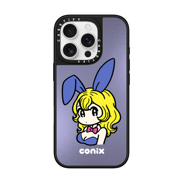 conix x CASETiFY iPhone 16 Pro Case Portraiture Silver on Black ミラーケース MagSafe対応 Bunny Back to School conix x CASETiFY iPhone 16 Pro Case Portraiture Silver on Black ミラーケース MagSafe対応 Bunny Back to School