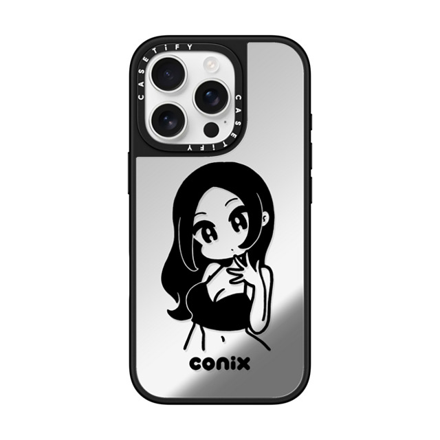 conix x CASETiFY iPhone 16 Pro ケース Portraiture Silver on Black ミラーケース MagSafe対応 Girl'23 Father's Day conix x CASETiFY iPhone 16 Pro ケース Portraiture Silver on Black ミラーケース MagSafe対応 Girl'23 Father's Day