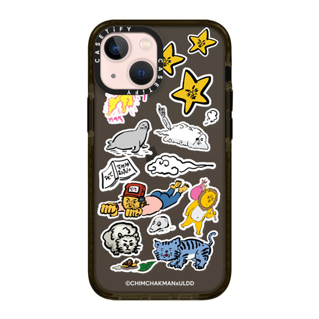 CASETiFY iPhone 13 Mini ケース ブラック インパクトケース Chimchakman Sticker Case chimchakman