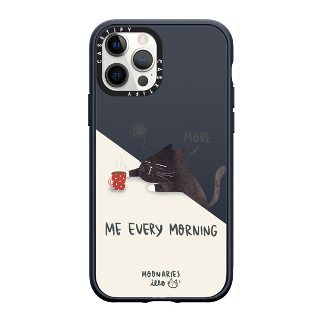 moonariesillo x CASETiFY iPhone 12 Pro Max ケース ネイビーブルー インパクトケース Me every morning by Moonaries illo