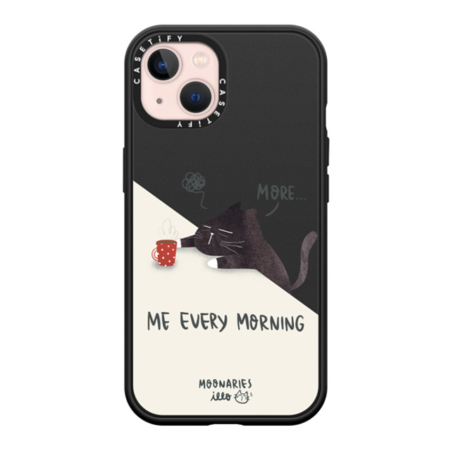 moonariesillo x CASETiFY iPhone 13 ケース マットブラック インパクトケース MagSafe対応 Me every morning by Moonaries illo