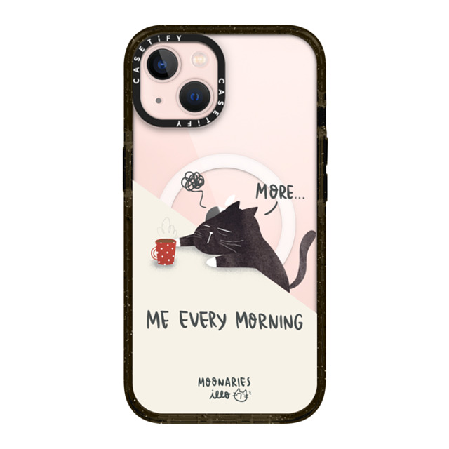 moonariesillo x CASETiFY iPhone 13 ケース ブラック インパクトケース MagSafe対応 Me every morning by Moonaries illo