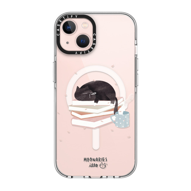 moonariesillo x CASETiFY iPhone 13 Case Cat,Animal クリア クリア ケース MagSafe対応 Book cat by Moonaries illo Mother's Day moonariesillo x CASETiFY iPhone 13 Case Cat,Animal クリア クリア ケース MagSafe対応 Book cat by Moonaries illo Mother's Day